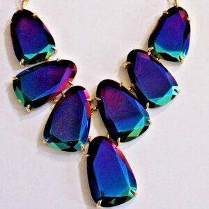 Kendra Scott Iridescent and Gold Harlow Statement Necklace